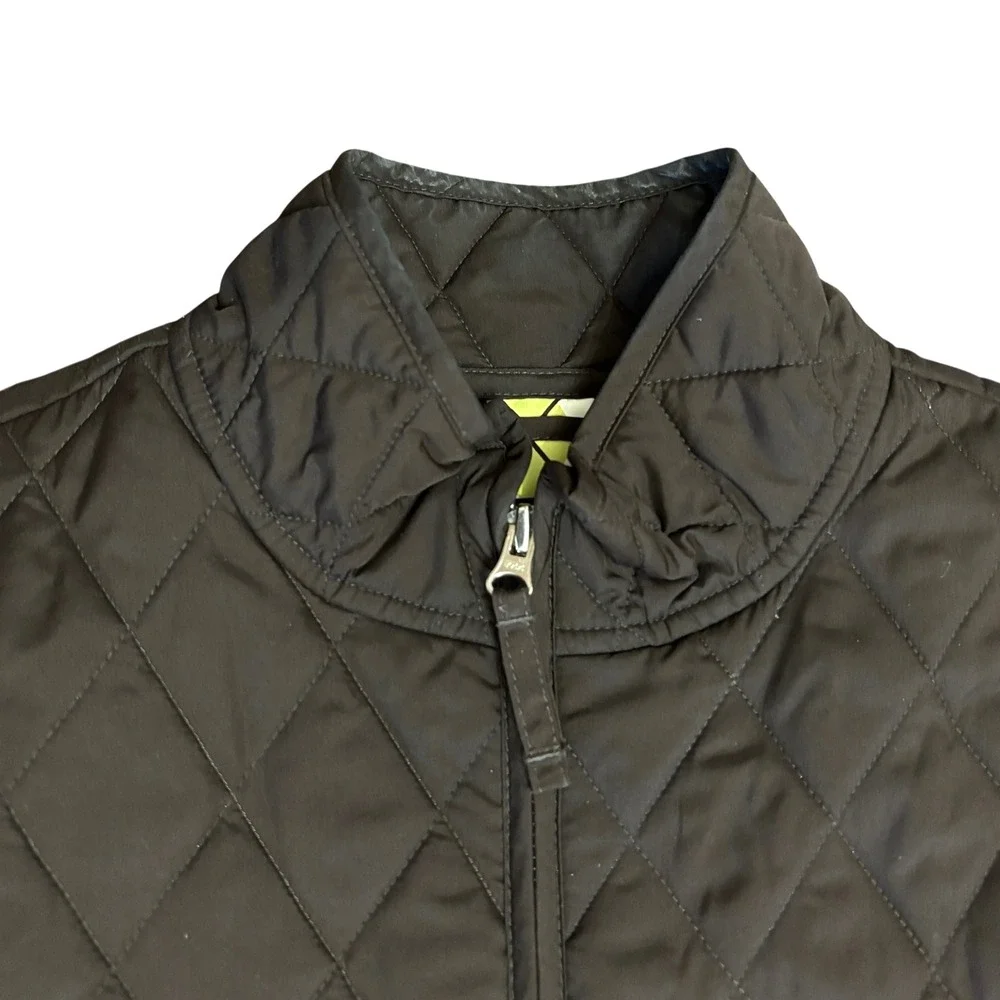 Lands End Quilted Chore Coat. Full Zipper. Snap‎ Pockets. Sz L (14-16) Brown